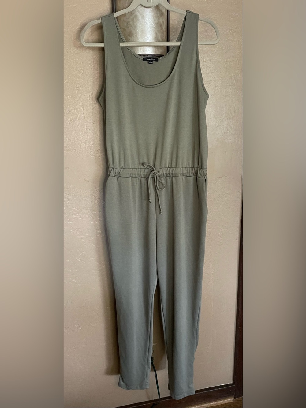 Ambiance Sleeveless Drawstring Jumpsuit in Sage